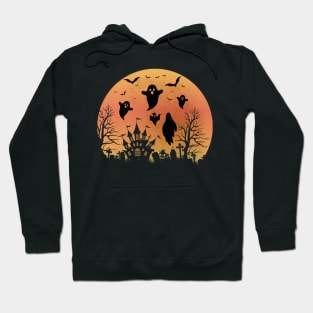 Spooky Moon Halloween Witch Monster Ghost Pumpkin Hoodie